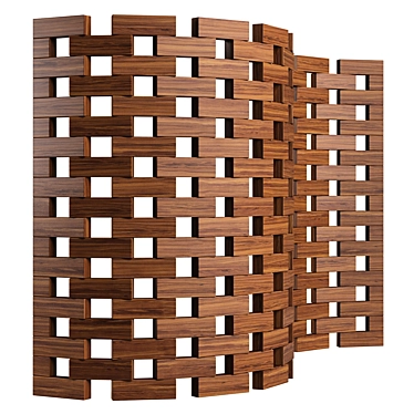 Zen Wood Screen Divider 3D model image 1 