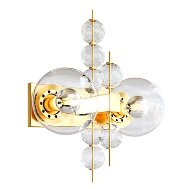  Brass & Glass Sconce Light 3D model image 1 