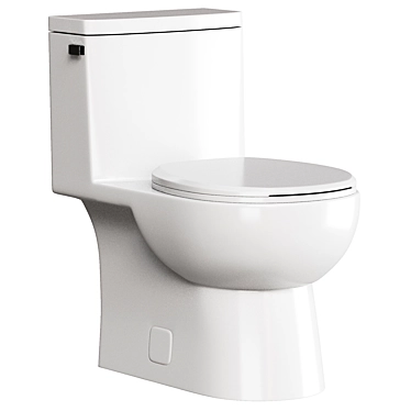 Sleek MALIBU Round Front Toilet 3D model image 1 