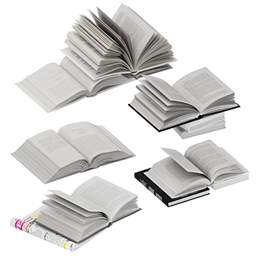  Unveiled Books Collection 3D model image 1 