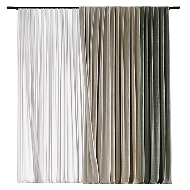  Textured Curtain Design Solution 3D model image 1 