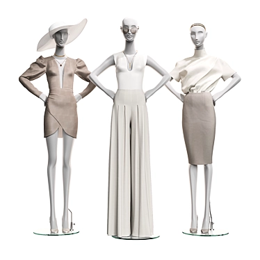 Mannequin Set for Store Decor 3D model image 1 