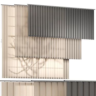  Customizable Vertical Blinds Set 3D model image 1 