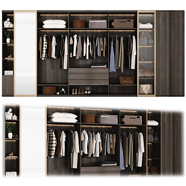 Modern Wardrobe with Customize Options 3D model image 1 