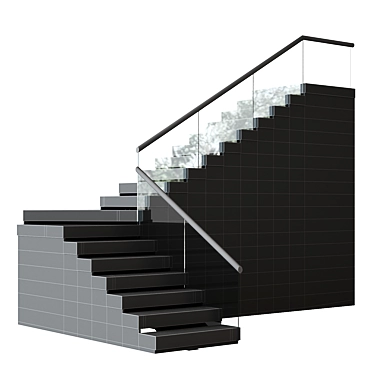 Modern Staircase 30.5 Inches 3D model image 1 