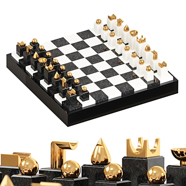 Luxury Chess Set Replica 3D model image 1 