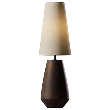 Handcrafted Ceramic Tapered Table Lamp 3D model image 1 