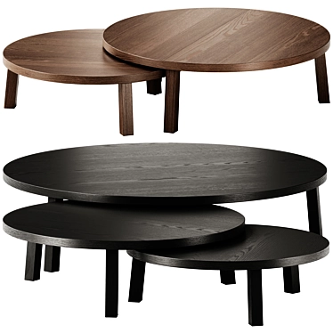 Round Wooden Leila Coffee Tables 3D model image 1 
