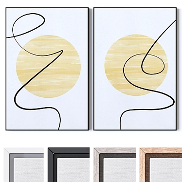 Wall Art Set with Frames 3D model image 1 