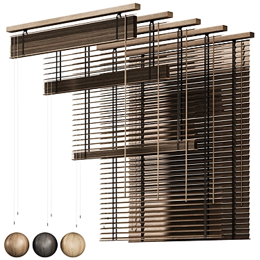 Folding Wooden Blinds 2015 3D model image 1 