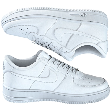 Highly Detailed White Nike AF1 3D model image 1 