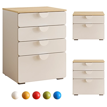 Milna Children's Commode Set 3D model image 1 