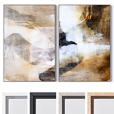 Modern Wall Art Frames Textured 3D model image 1 