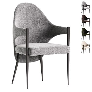 Elegant Velvet Dining Chairs Set 3D model image 1 