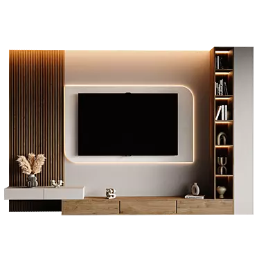  Modern TV Wall Set Design 3D model image 1 