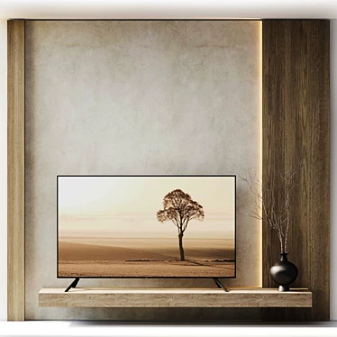 Minimalist TV Wall Decor 3D model image 1 