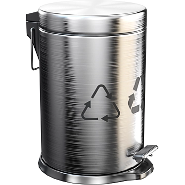 Sleek Metal Trash Can 3D model image 1 