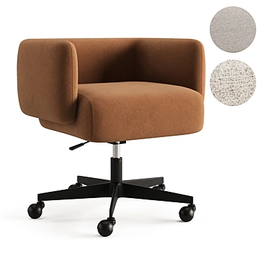 Henning Desk Chair, Brass Caster 3D model image 1 