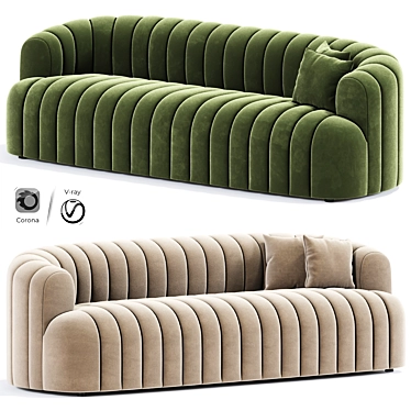 Stylish Elliana Sofa Model 3D model image 1 