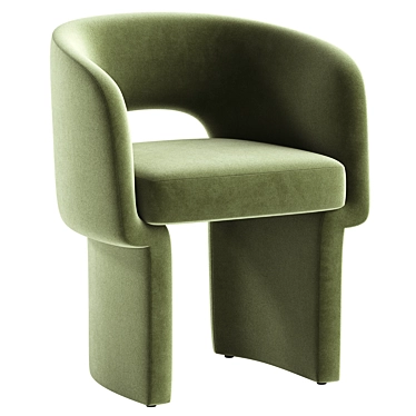 Elegant Velvet Dining Chair 3D model image 1 