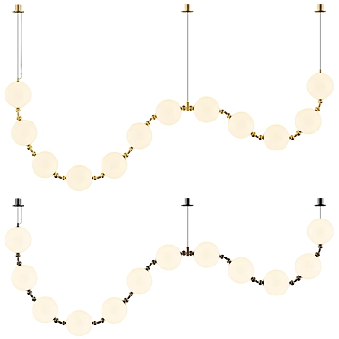 Modular Glass Ball Light Fixture 3D model image 1 