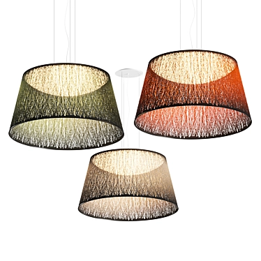 Modern Pendant Lamp with Flexible Elements 3D model image 1 