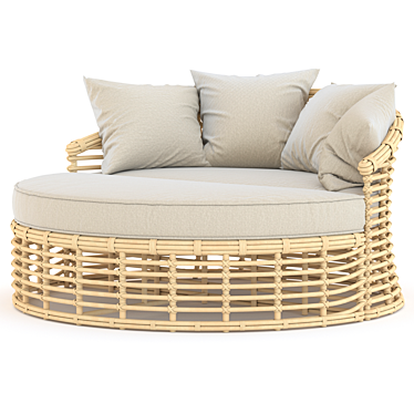 Resin Wicker Round Daybed 3D model image 1 