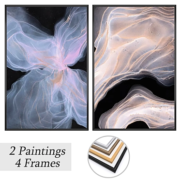 Artwork Set with Multiple Frames 3D model image 1 