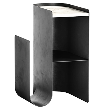 Modern Vault Side Table Black 3D model image 1 