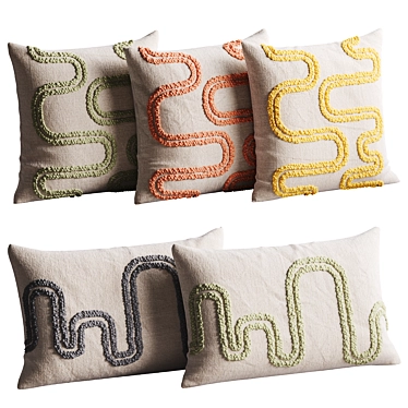 Mirage Pillow Set: Vibrant & Stylish 3D model image 1 