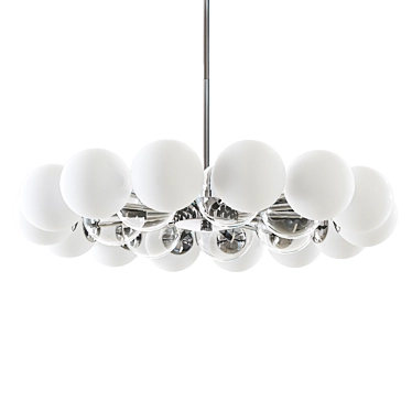 Elegant Chrome Glass Chandelier 3D model image 1 