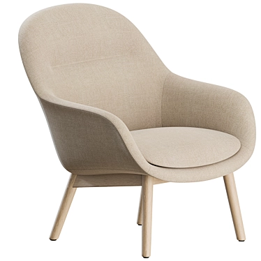 Muuto Fiber Wood Lounge Armchair 3D model image 1 