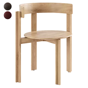 Minimalist Wood Chair Artistry 3D model image 1 