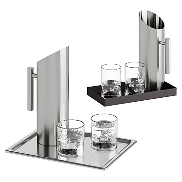 Elegant Glass Tumbler Set 3D model image 1 