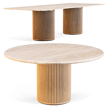 Tribu Otto Dining Table Set 3D model image 1 