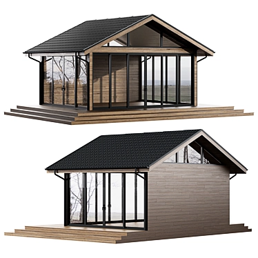 Gazebo with panoramic glazing