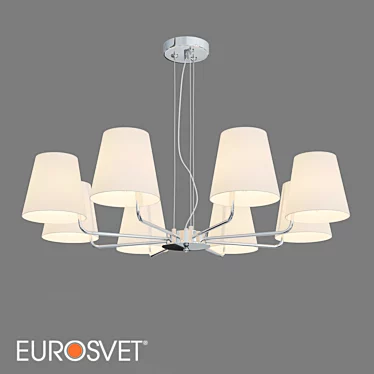 Eurosvet Amaretto Hanging Chandelier with Fabric Shades 3D model image 1 