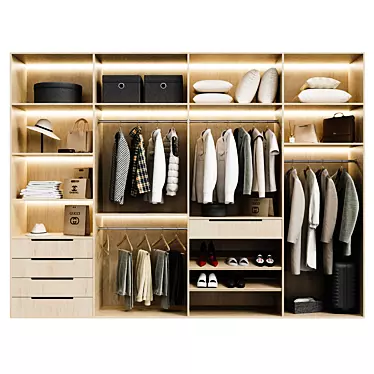 Modern Wardrobe Furniture Model 3D model image 1 