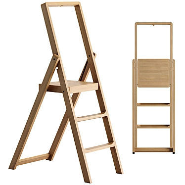 Versatile Step Ladder in Three Color Options 3D model image 1 