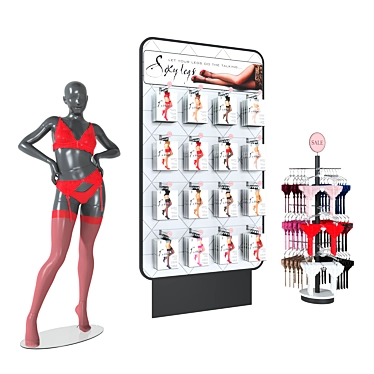 Lingerie Display Stand Set 3D model image 1 