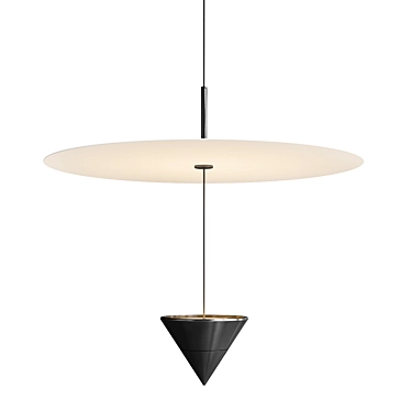 Sleek Saucer Pendant Light 3D model image 1 