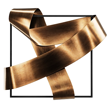 Minimalist Metal Ribbon Wall Sculpture 3D model image 1 