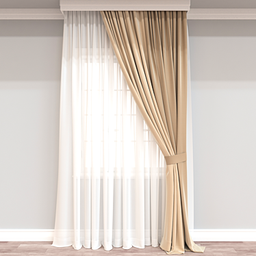 Versatile 3D Curtain Model - VRay & Corona Compatible 3D model image 1 