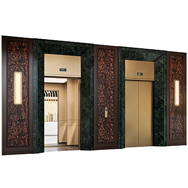  Modern Elevator Lobby Design Kit 3D model image 1 