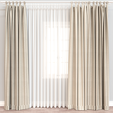  3D Curtain Model with Export Options 3D model image 1 