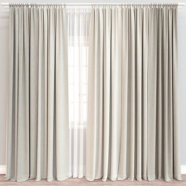 Versatile 3D Curtain Model 3D model image 1 