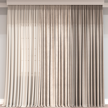  3D Curtain Model - Various Formats  3D model image 1 