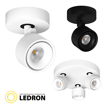 Adjustable LED Rotating Spotlights 3D model image 1 