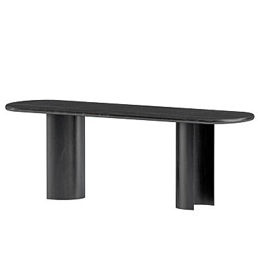 Paden Oval Dining Table Black 3D model image 1 