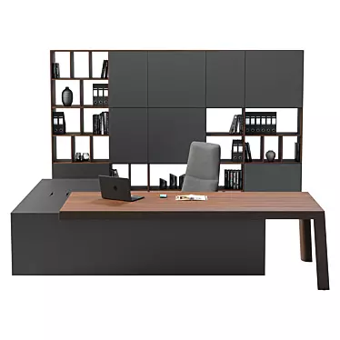 Sleek Modern Office Furniture Set 3D model image 1 